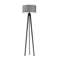 Lampa podłogowa MIAMI abażur szary stalowy stelaż hebanowy
