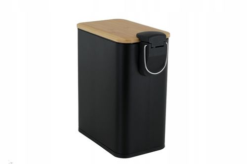 Kosz na śmieci łazienkowy 5l bambus WOLNY OPAD do łazienki WC czarny kuchni na Arena.pl