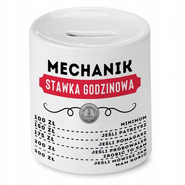 Dla Mechanika Skarbonka Na Urodziny Na Prezent Z Nadrukiem Ze Zdjęciem zdjęcie 1