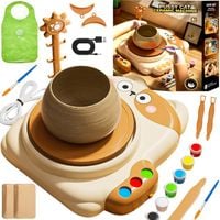 KREATYWNY ZESTAW KOŁO GARNCARSKIE FARBKI CERAMIKA GLINA DLA DZIECI