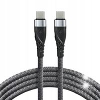 MOCNY KABEL USB-C - USB-C 2M EVERACTIVE OPLOT Szybkie ładowanie 60W QC