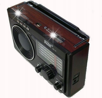 PRZENOŚNE RADIO FM AM SIECIOWO BATERYJNY USB CIEMNY BRĄZ FM Dartel RD70