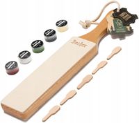 Wiosło strop skórzany BACHER dwustronny do polerowania noży 4 pasty,