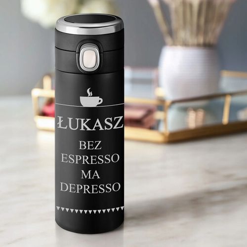 Kubek Termiczny z Grawerem Termos z Wyświetlaczem do Kawy Samochodu 400ml na Arena.pl