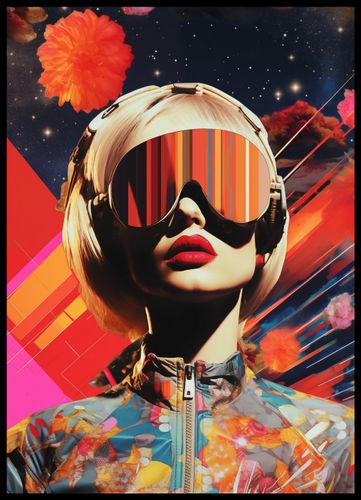 Plakat 50x70cm Retrofuturystyczna Muza na Arena.pl