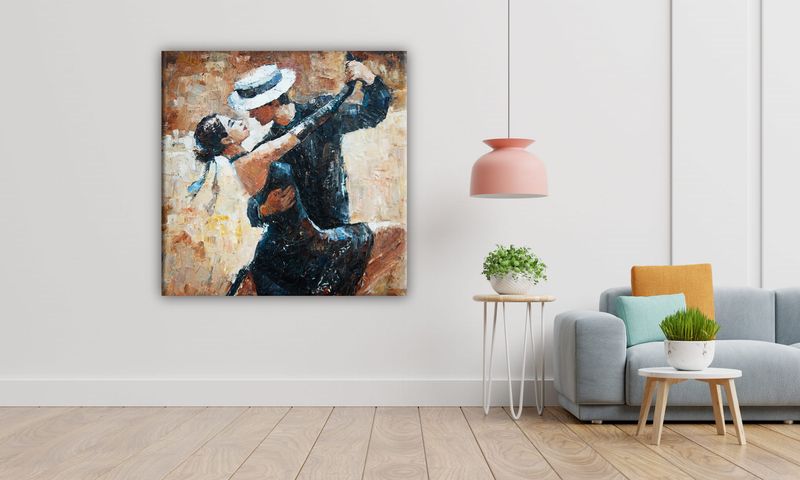 OBRAZ NA PŁÓTNIE 103 Tańcząca para 40x40cm zdjęcie 5