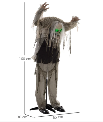 Szkielet Duch Helloween Dekoracja Czerwone Oczy Ruchome Ramiona 160 cm na Arena.pl