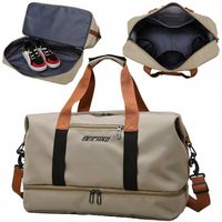 TORBA PODRÓŻNA SPORTOWA TURYSTYCZNA BAGAŻ PODRĘCZNY WODOODPORNA BEŻOWA