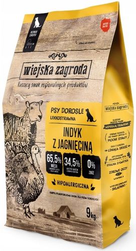 Wiejska Zagroda Indyk z Jagnięciną 9kg chrupek M na Arena.pl