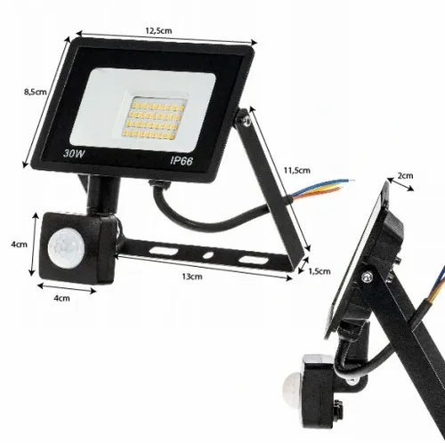 Halogen Naświetlacz 30W LED ZEWNĘTRZNY LAMPA Czujnik RUCHU ZMIERZCHU Garaż na Arena.pl