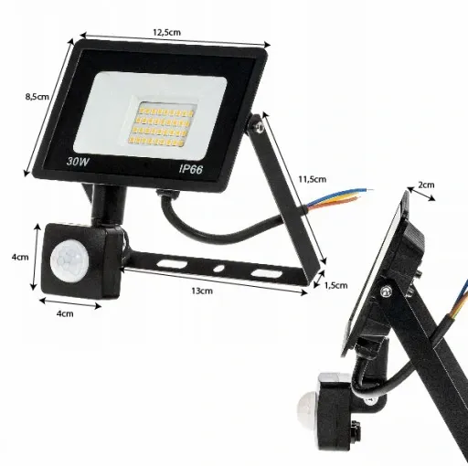 Halogen Naświetlacz 30W LED ZEWNĘTRZNY LAMPA Czujnik RUCHU ZMIERZCHU Garaż zdjęcie 10
