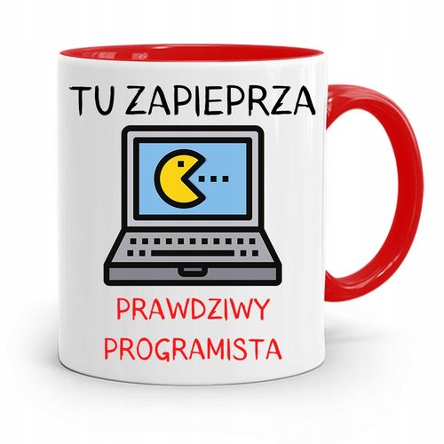 Kubek Czerwony Informatyka Programisty Prezent Z Nadrukiem Ze Zdjęciem na Arena.pl