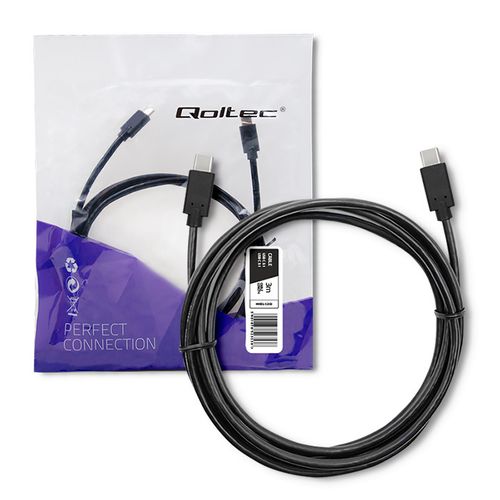 Qoltec Kabel USB 3.1 typ C męski | USB 3.1 typ C męski | 3m | Czarny na Arena.pl
