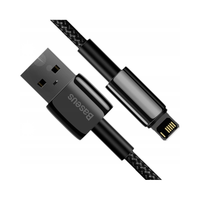 Kabel USB do Lightning Baseus Tungsten Gold, 2.4A, 2m (czarny)