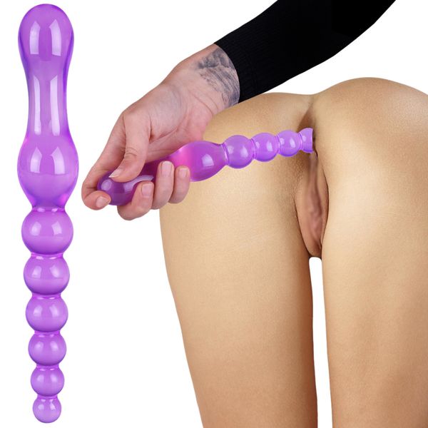 Żelowe Kulki Analne, Dwustronne Dildo Do Waginy Korek Analny 2In1 zdjęcie 1