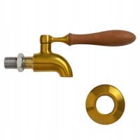 Kran Do Dozownika Ceramicznego ViO SF-2 - Metalowa z Drewnianą Rączką Gold