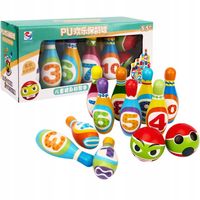 Gra Zręcznościowa Kolorowe Kręgle 10 szt Miękkie Bowling Dla Dzieci