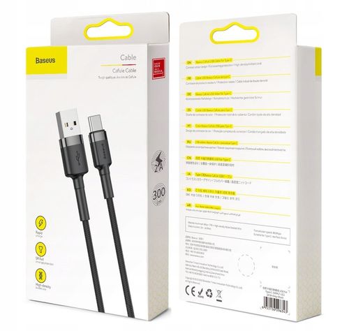 BASEUS MOCNY KABEL USB USB-C TYP-C PRZEWÓD OPLOT QUICK CHARGE 3.0 2A 3M na Arena.pl