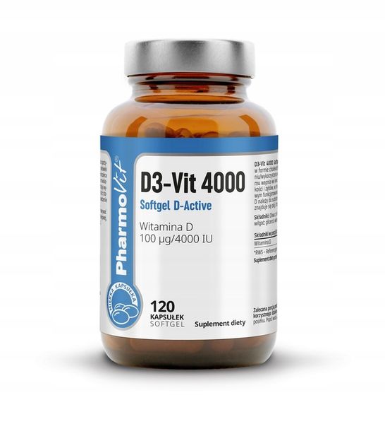 Pharmovit Witamina D3 4000 IU 120 kapsułek zdjęcie 1
