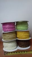 wstążka 6szt papier+ srebrna/złota nić  30m 3626