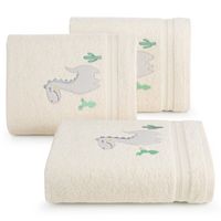 Ręcznik bawełniany dziecięcy BABY Dinozaur 50X90 kremowy