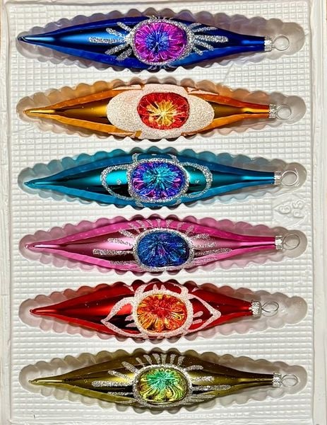 Bombka reflektor, Sople 12 cm 6 szt. zdjęcie 1