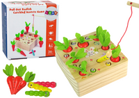 Drewniana Gra Marchewki Dżdżownica Magnes Wędka