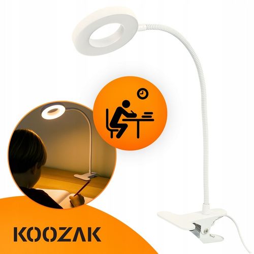 Lampka biurkowa led na biurko dla dzieci z klipsem biała do czytania na Arena.pl