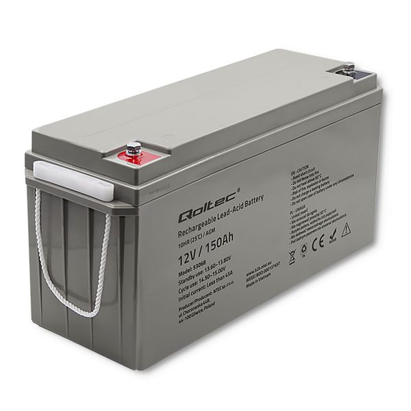 Qoltec Akumulator AGM 12V 150Ah max. 2250A zdjęcie 1