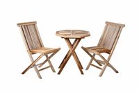 Komplet 2 x składane krzesła 1 x stolik DIVERO z drewna tekowego