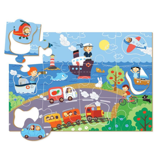 Puzzle Dodo Sorter Transport 18 El. Dla Dzieci Edukacyjne 300158 na Arena.pl