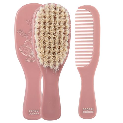 CANPOL SZCZOTKA DO WŁOSÓW + GRZEBIEŃ Z NATURALNYM WŁOSIEM DLA NIEMOWLĄT na Arena.pl