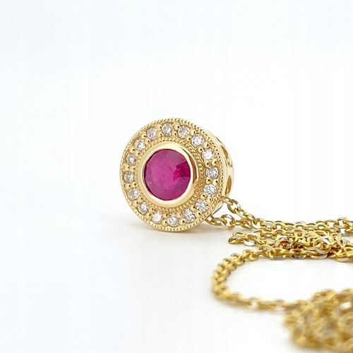 ZŁOTY WISIOREK z KOLEKCJI RAINBOW od DIAMANTI z 20 BRYLANTAMI i RUBINEM na Arena.pl