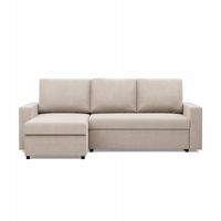 KANAPA NAROŻNIK NEO BEŻOWY Nowoczesny Rozkładana KRONOS VELVET BONELL