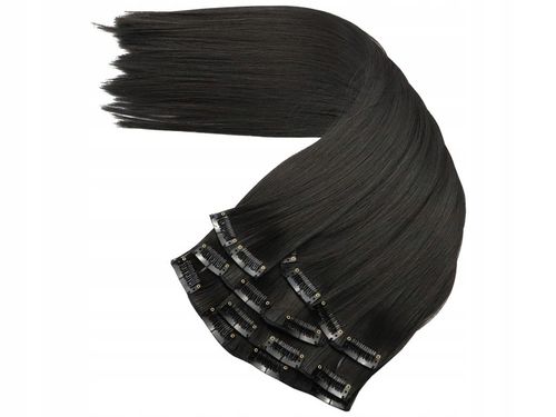 DOCZEPIANE WŁOSY Clip In Jak Naturalne Dopinki Proste Długie 6 Taśm 60 cm na Arena.pl