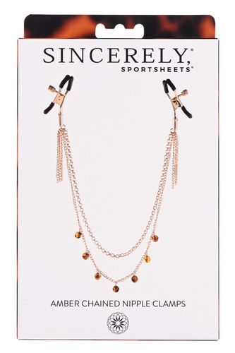 SPORTSHEETS AMBER CHAINED NIPPLE CLAMPS na Arena.pl