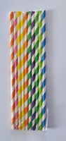słomki papierowe paski kolorowe 205 x 6 mm  100 szt.  80-45