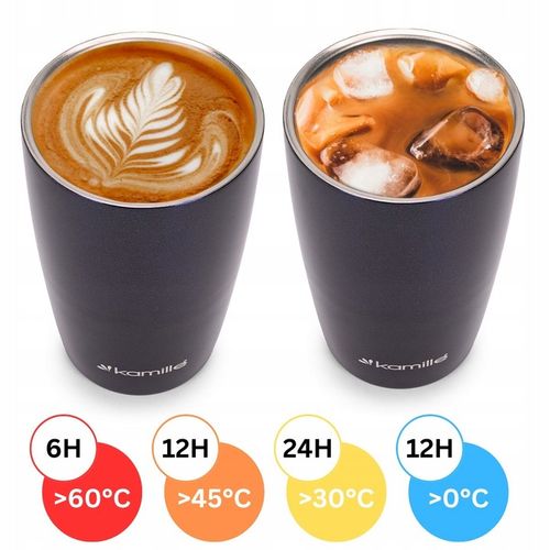 KUBEK TERMICZNY TERMOS BUTELKA BIDON NA KAWĘ HERBATĘ SZCZELNY 320ml KAMILLE na Arena.pl