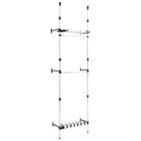 Teleskopowy system do garderoby, z półką i drążkami, aluminiowy