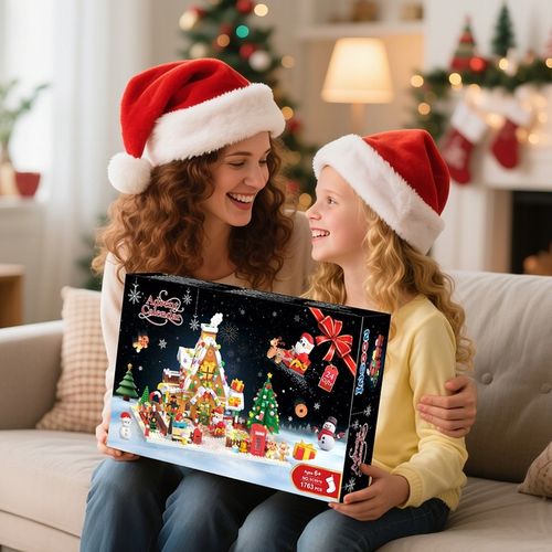 KALENDARZ ADWENTOWY KLOCKI DOMEK Z PIERNIKA CHOINKA MIKOLAJ LED 1763szt 24× na Arena.pl