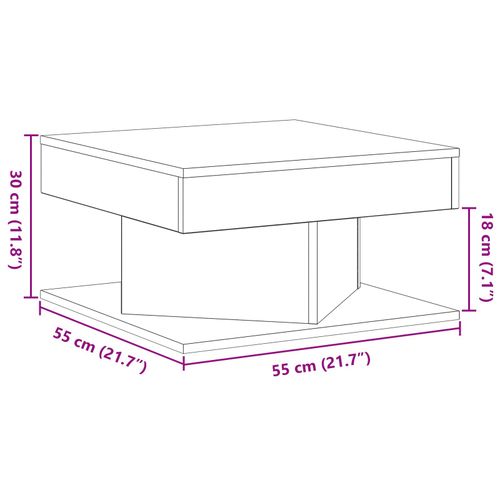 Kawowy stolik  Czarny Dąb 57x57x30 cm z drewna inżynieryjnego na Arena.pl