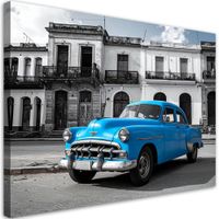 Obraz do salonu biura, Niebieski stary samochód 120x80