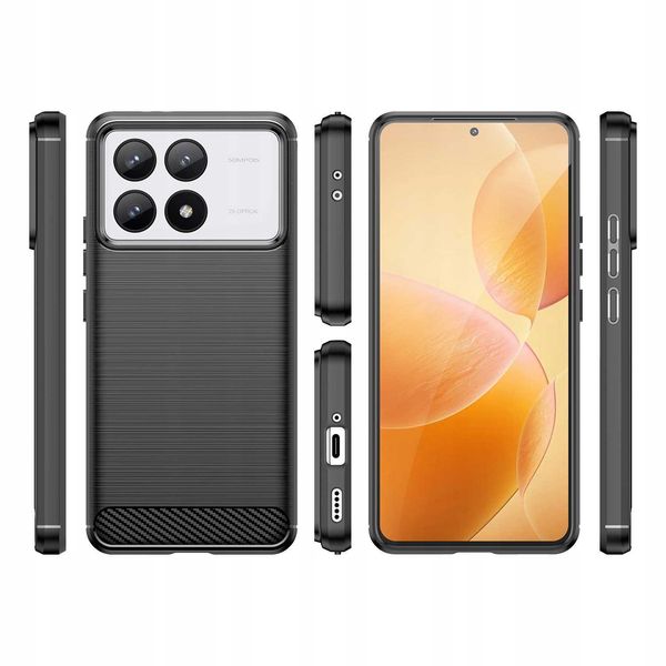 Spacecase Carbon Poco F6 Pro 5G Black zdjęcie 4