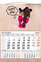 KALENDARZ wiszący 2025 DREWNIANY PERSONALIZOWANY prezent na DZIEŃ MAMY