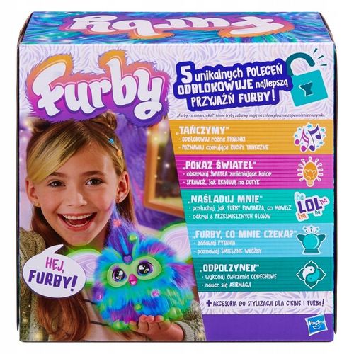 Hasbro FURBY Galaxy Interaktywna Maskotka Zorza świeci w ciemności PL F8901 na Arena.pl