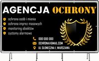 BANER REKLAMOWY 130x80cm duży wybór wzorów oczkowany AGENCJA OCHRONY