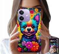 ETUI DO OPPO A60 5G - KWIACISTE WZORY PIESEK PIES JORK PLECKI