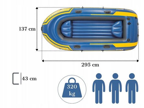 Ponton Intex Challenger 3-osob Pompka + Wiosła 68370 MODEL 2024 na Arena.pl