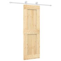 Drzwi przesuwne z osprzętem, 70x210 cm, lite drewno sosnowe