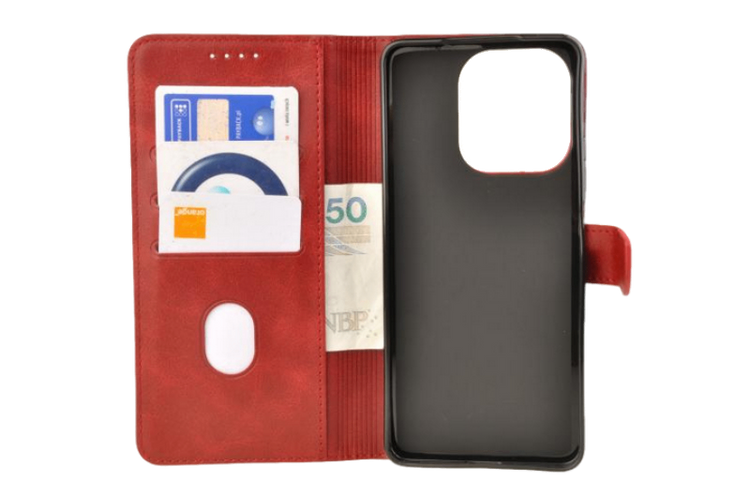 Etui portfel Wallet do Oppo A5 Pro 5G czerwony zdjęcie 3